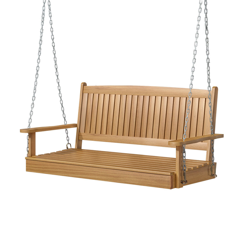 Gardeon 2-Seater Wooden Porch Swing Chair Teak
