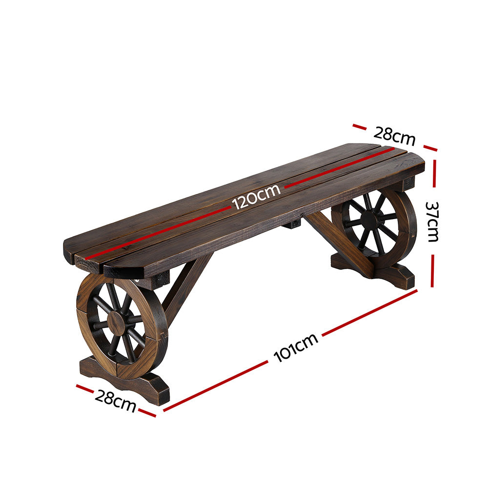Gardeon Outdoor Garden Bench Seat Wooden Patio Furniture Wagon Dining Chair