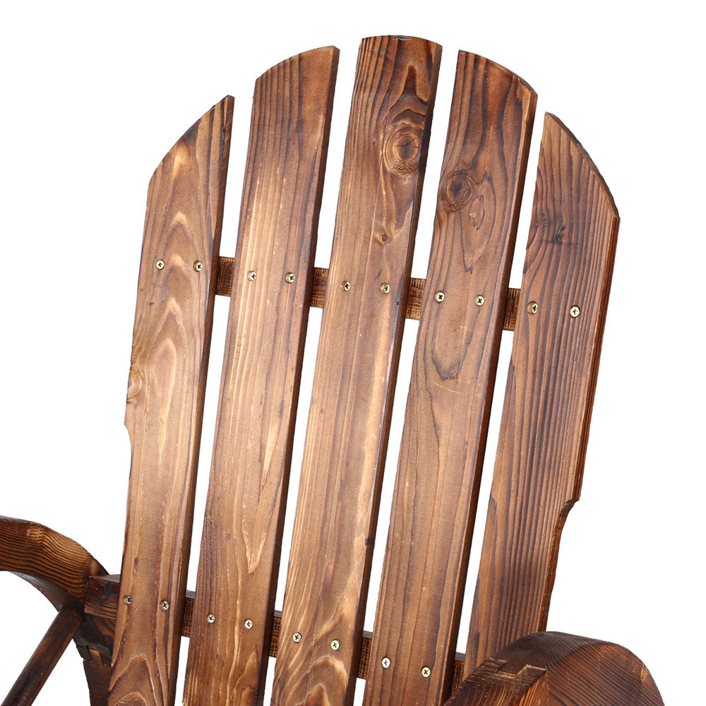 Gardeon Outdoor Wooden Wagon Chair Rustic Brown