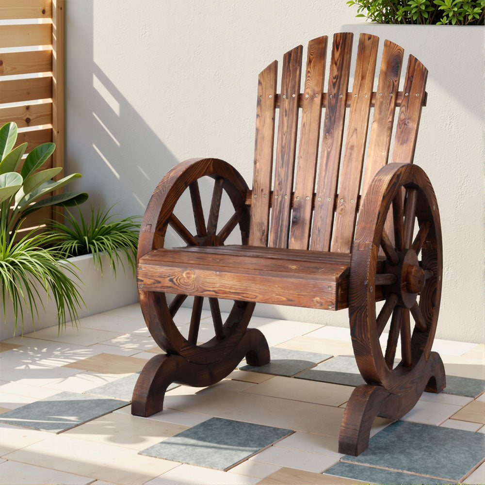 Wagon Wheels Wooden Outdoor Chair Canadian Fir