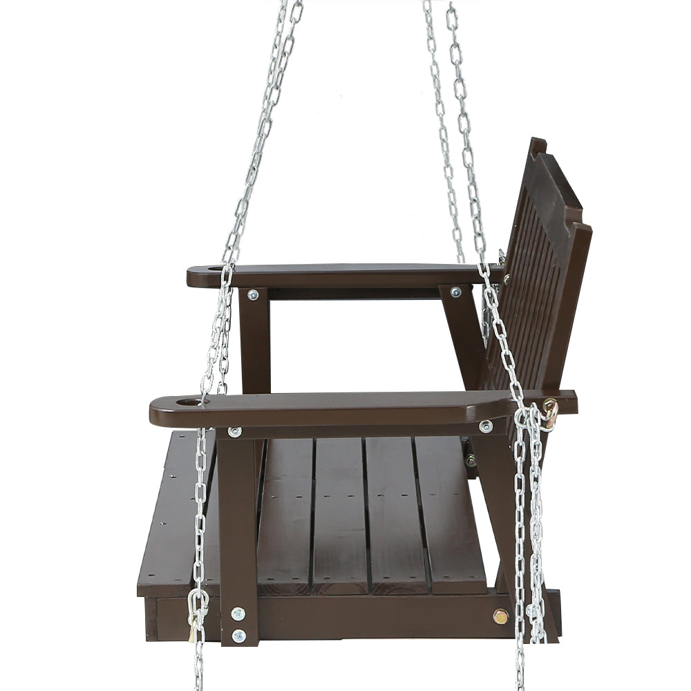 Gardeon 2-Seater Wooden Porch Swing Chair Brown