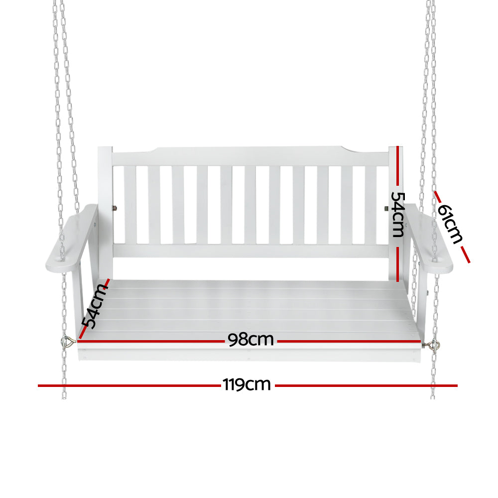 Gardeon 2-Seater Wooden Porch Swing Chair White