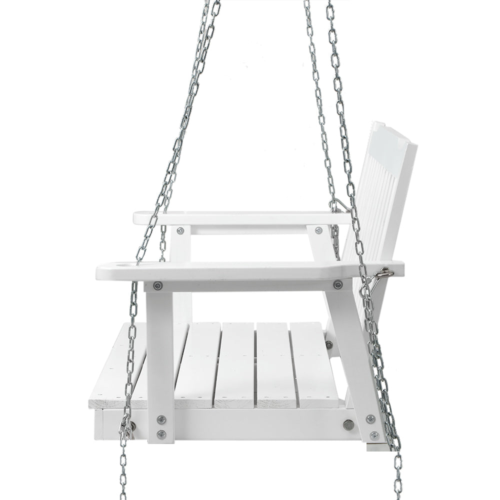 Gardeon 2-Seater Wooden Porch Swing Chair White
