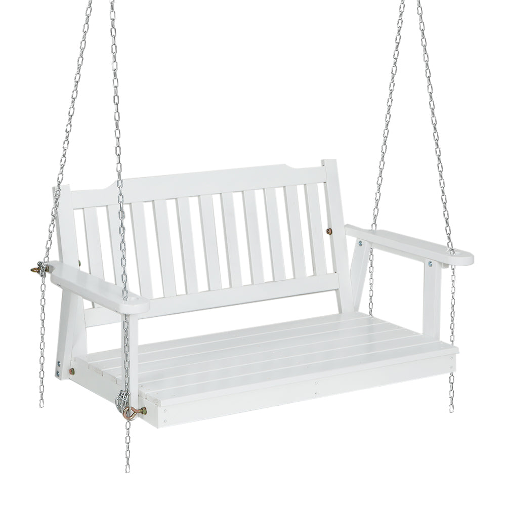 Gardeon 2-Seater Wooden Porch Swing Chair White