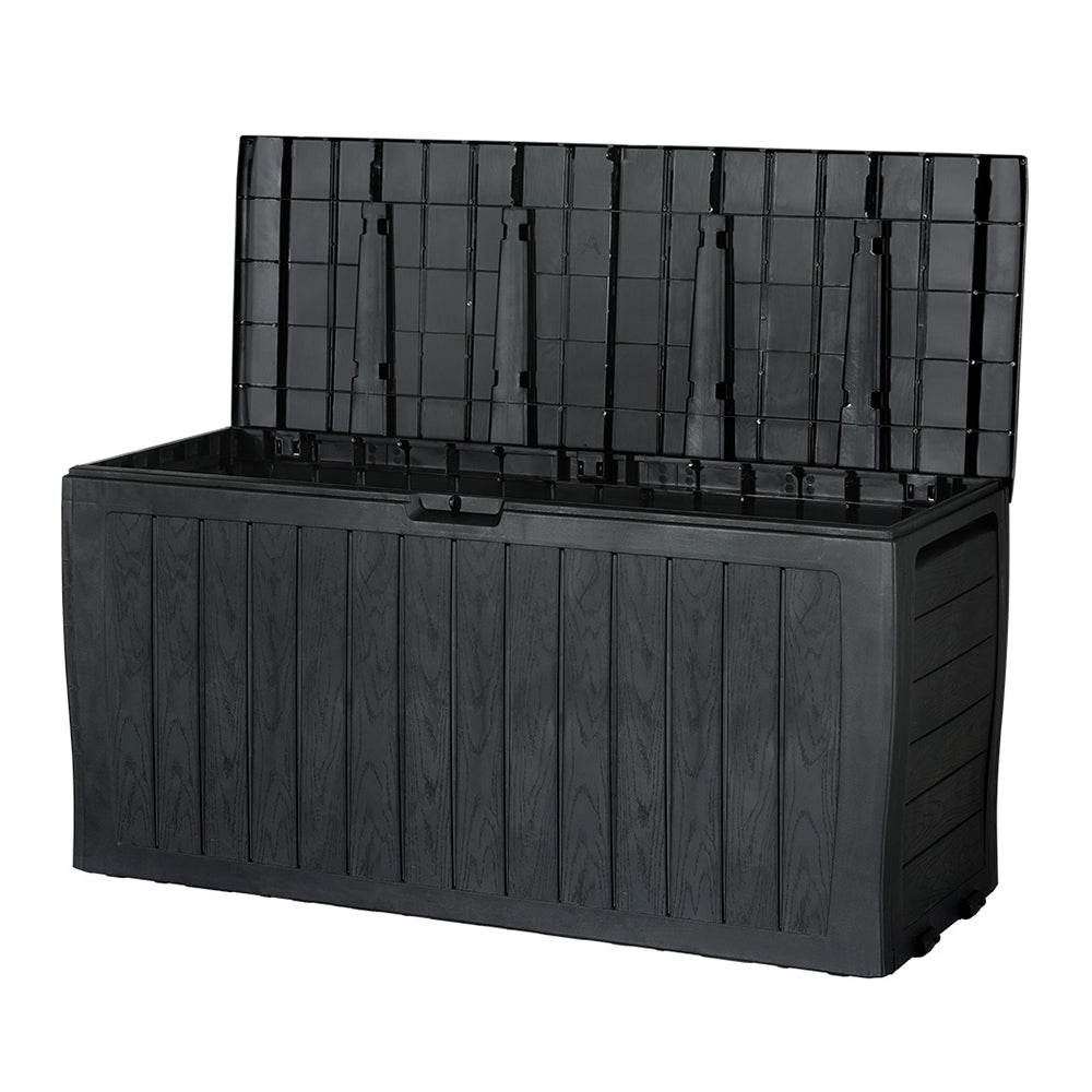 Gardeon Outdoor Storage Box 220L Lockable Organiser Black