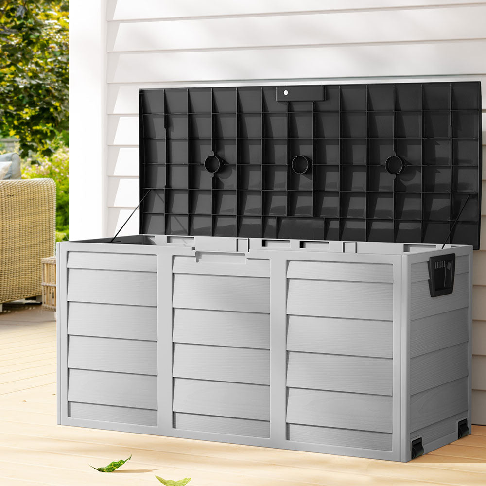 Gardeon Outdoor Storage Box 290L Lockable Black