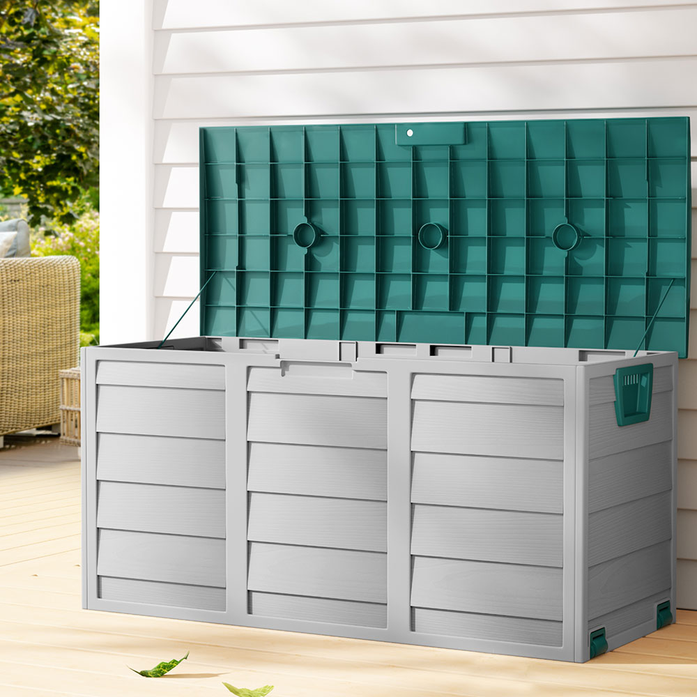 Gardeon Outdoor Storage Box 290L Lockable Green