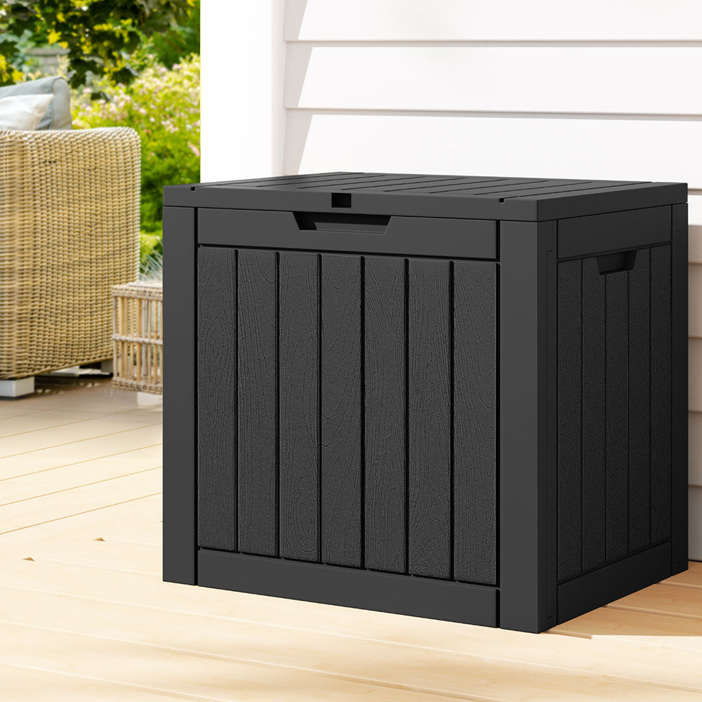 Gardeon Outdoor Storage Box 118L Lockable Garden Storage Black