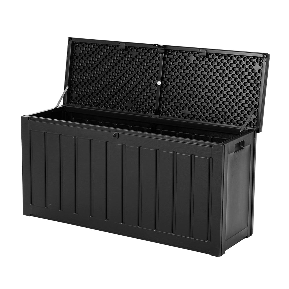 Gardeon 240L Outdoor Storage Box Lockable Garden Bench Black