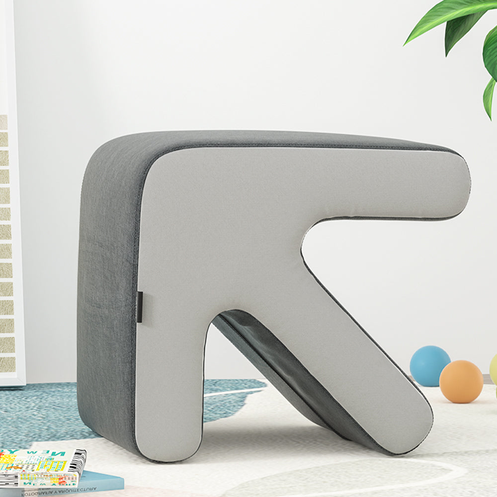 Arrow Ottoman Footstool Linen Grey