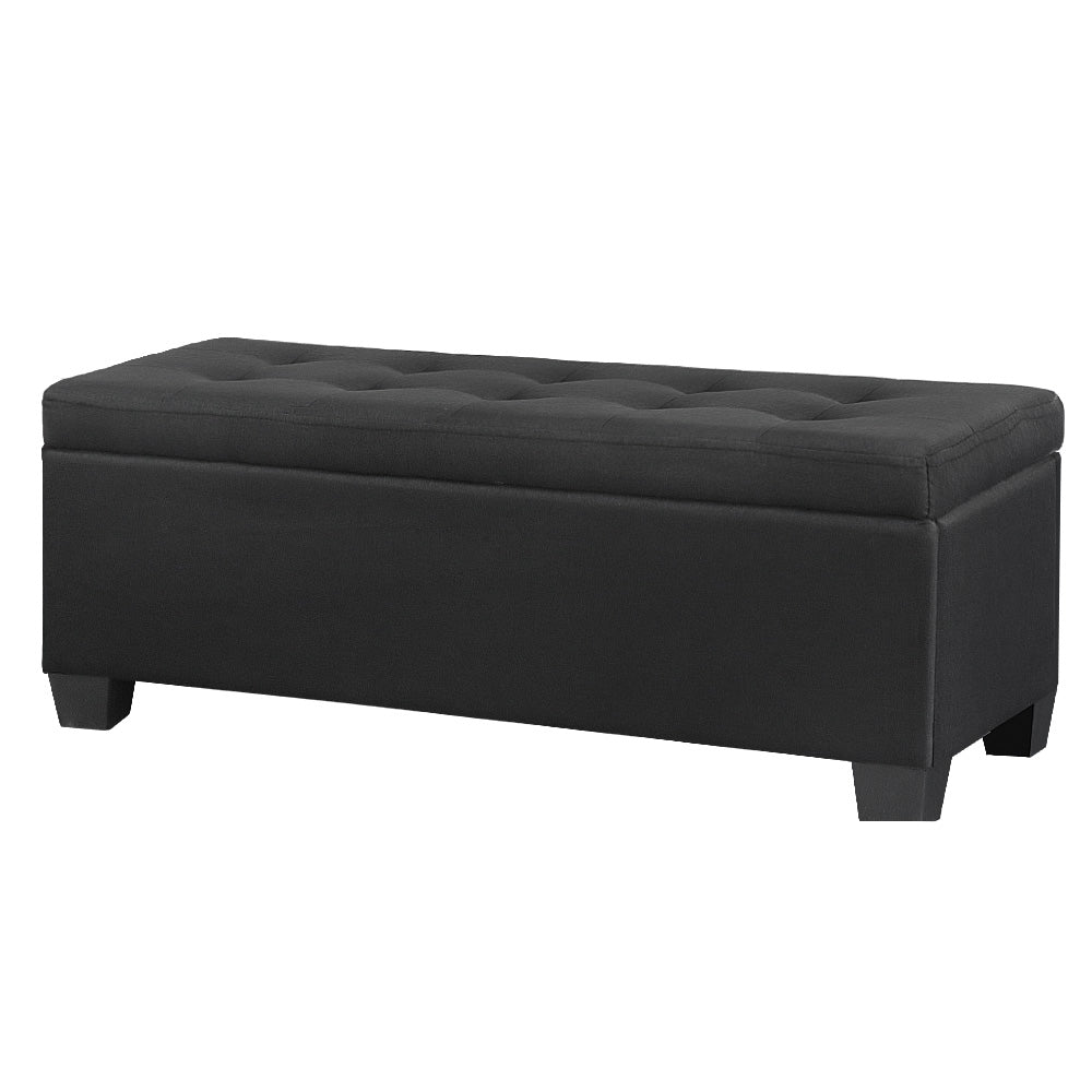 Artiss 97cm Ottoman Blanket Box Linen Black