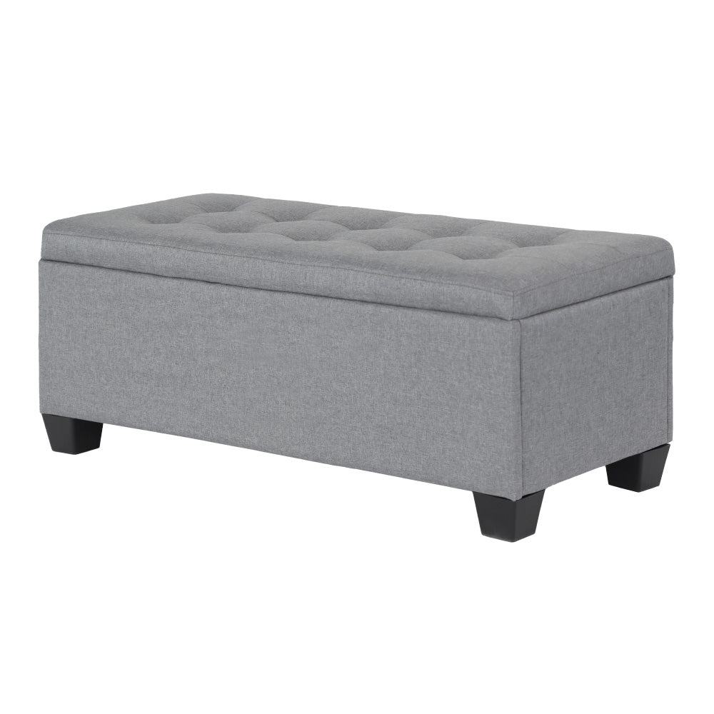 Artiss 97cm Storage Ottoman Blanket Box Linen Grey