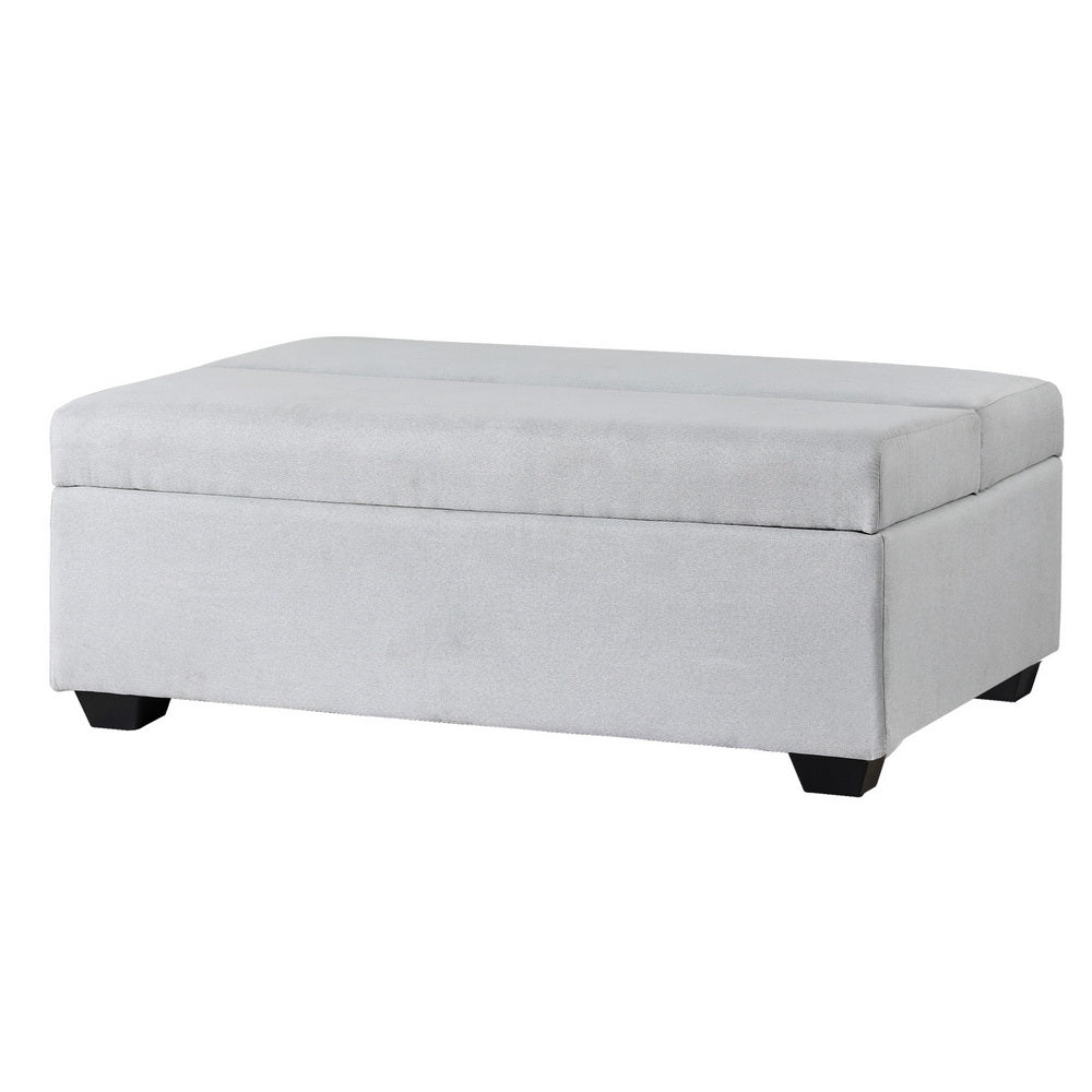 Artiss 112cm Foldable Ottoman Storage Sofa Bed Grey