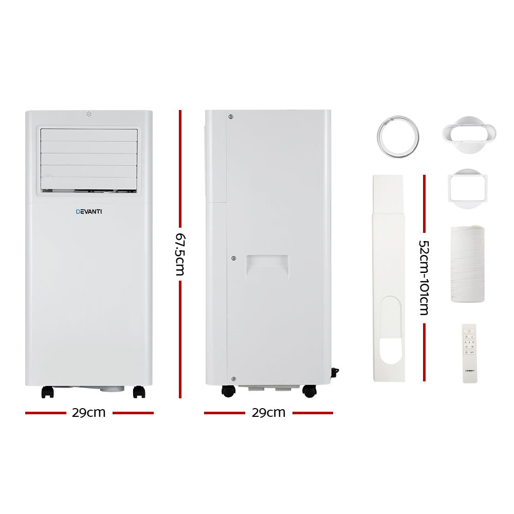 Devanti 7000BTU Portable Air Conditioner Dehumidifier Fan White
