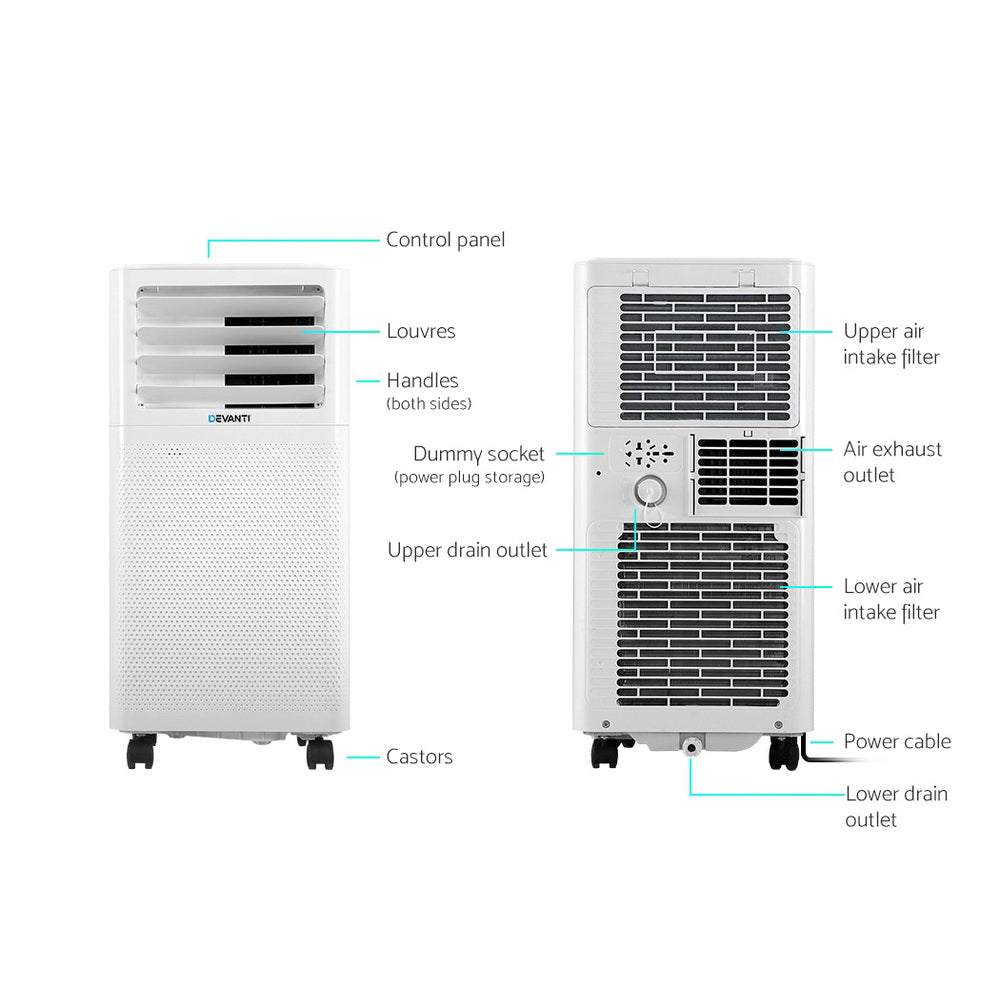 Devanti 7000BTU Portable Air Conditioner White