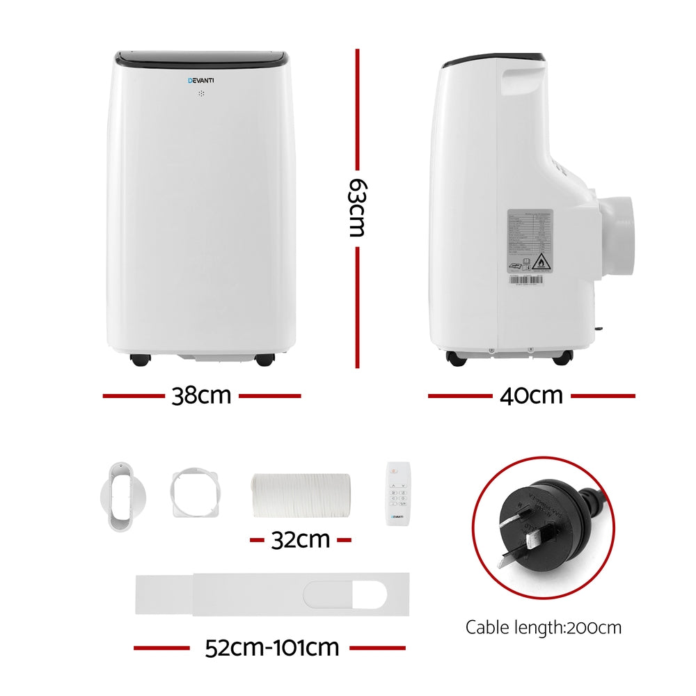 Devanti 7000BTU Portable Air Conditioner WiFi Control White