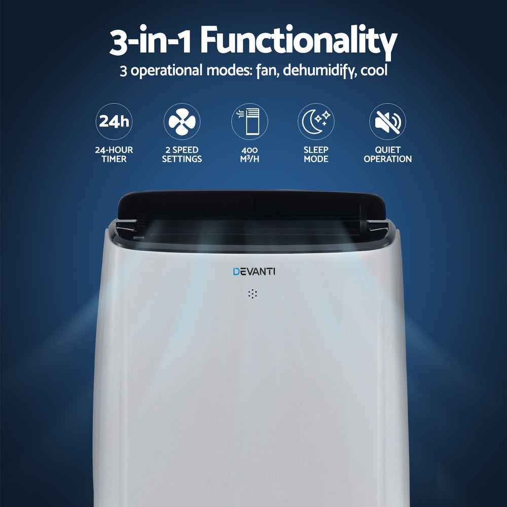 Devanti 7000BTU Portable Air Conditioner WiFi Control White