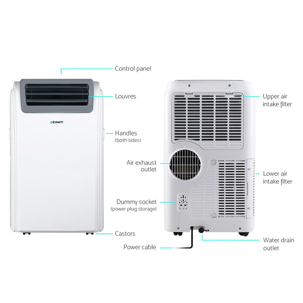 Devanti 12000BTU Portable Air Conditioner WiFi White