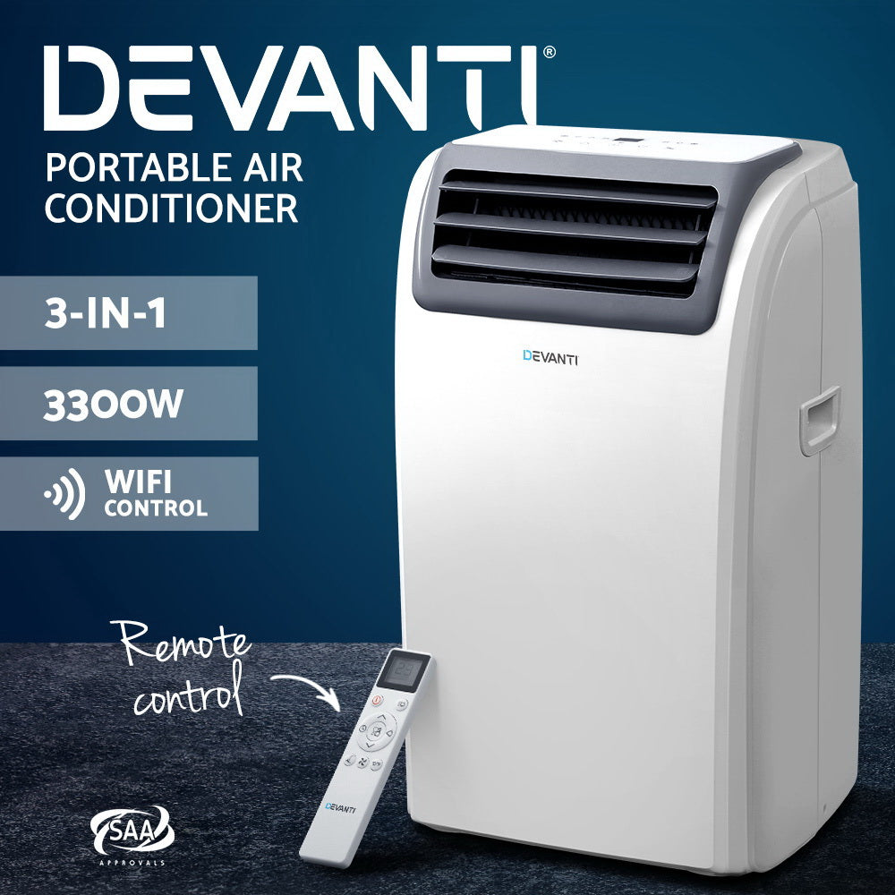 Devanti 12000BTU Portable Air Conditioner WiFi White