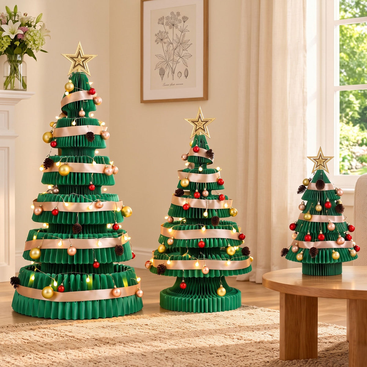 Jingle Jollys 3PCS Foldable Christmas Tree Decoration Set