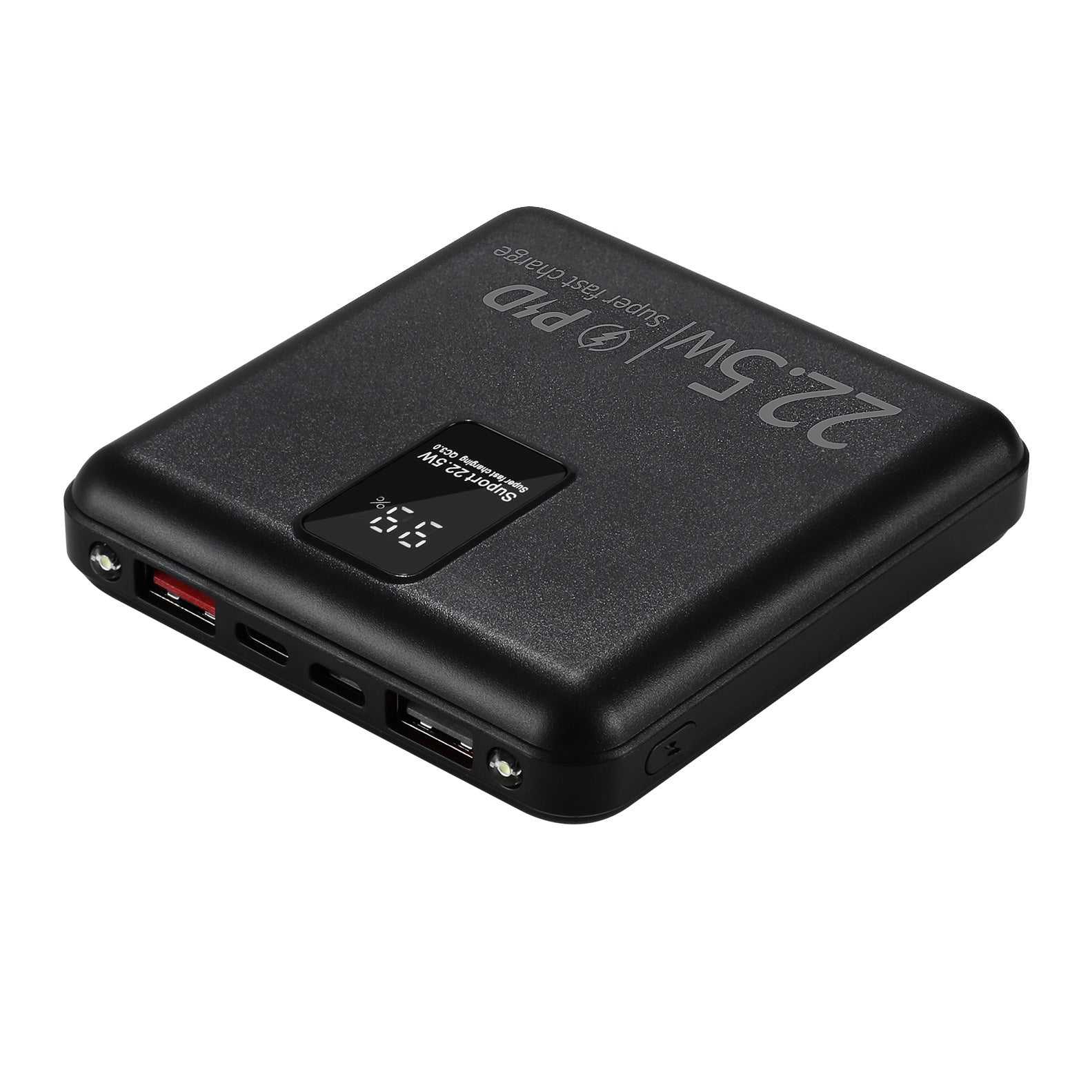 Portable 10000mAh Power Bank PD22.5W Quick Charger Black