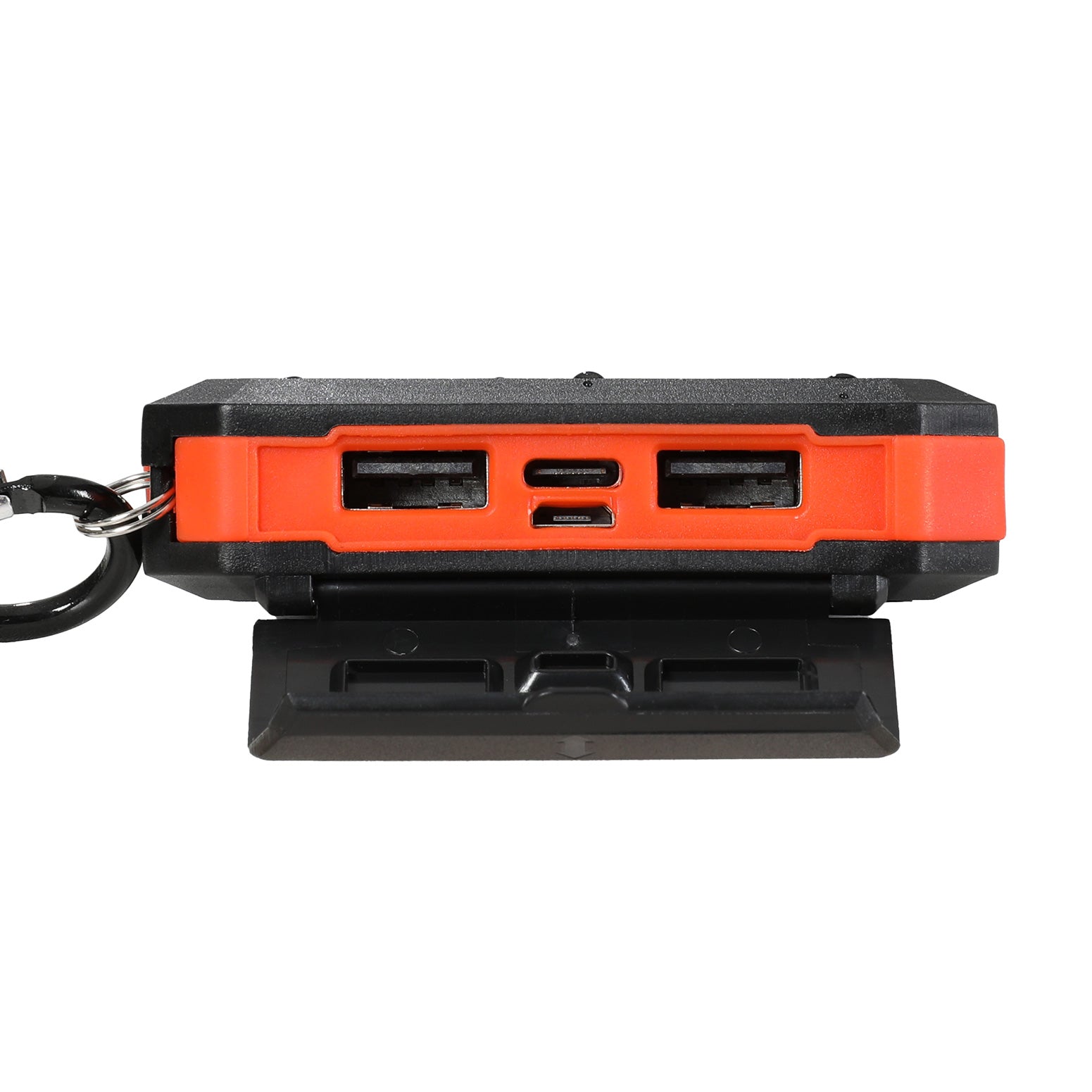 Portable Solar Power Bank 10000mAh Dual USB Charger Black/Orange