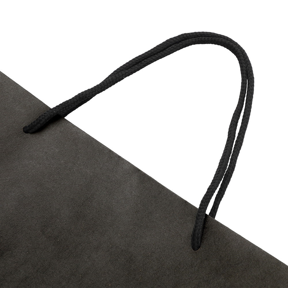 Bulk 50pcs Black Kraft Paper Gift Bags Reusable Fabric Handles