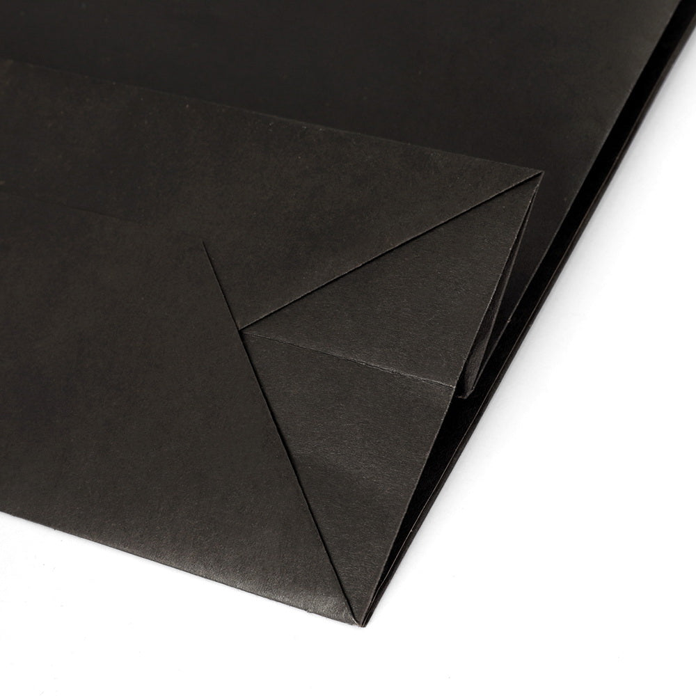 Bulk 50pcs Black Kraft Paper Gift Bags Reusable Soft Handle