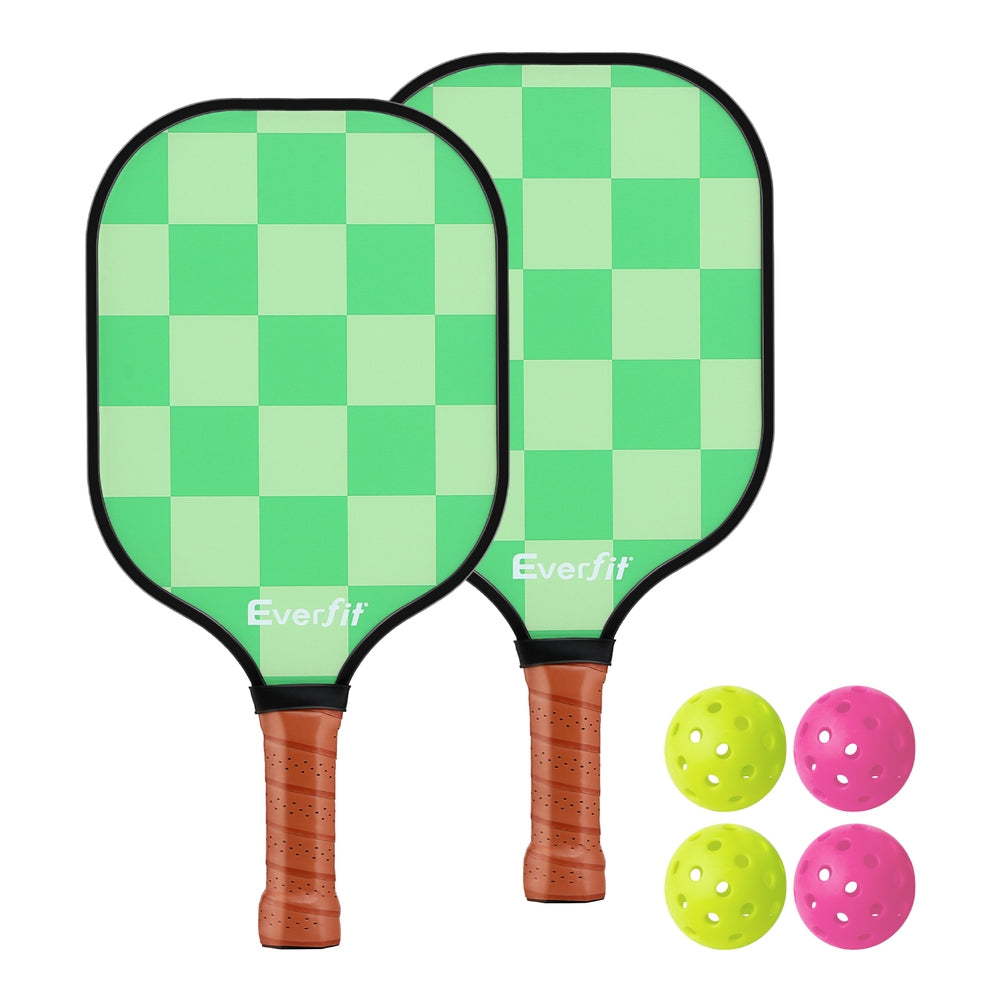 Everfit Pickleball Paddle Set Fiberglass 2 Paddles with 4 Balls