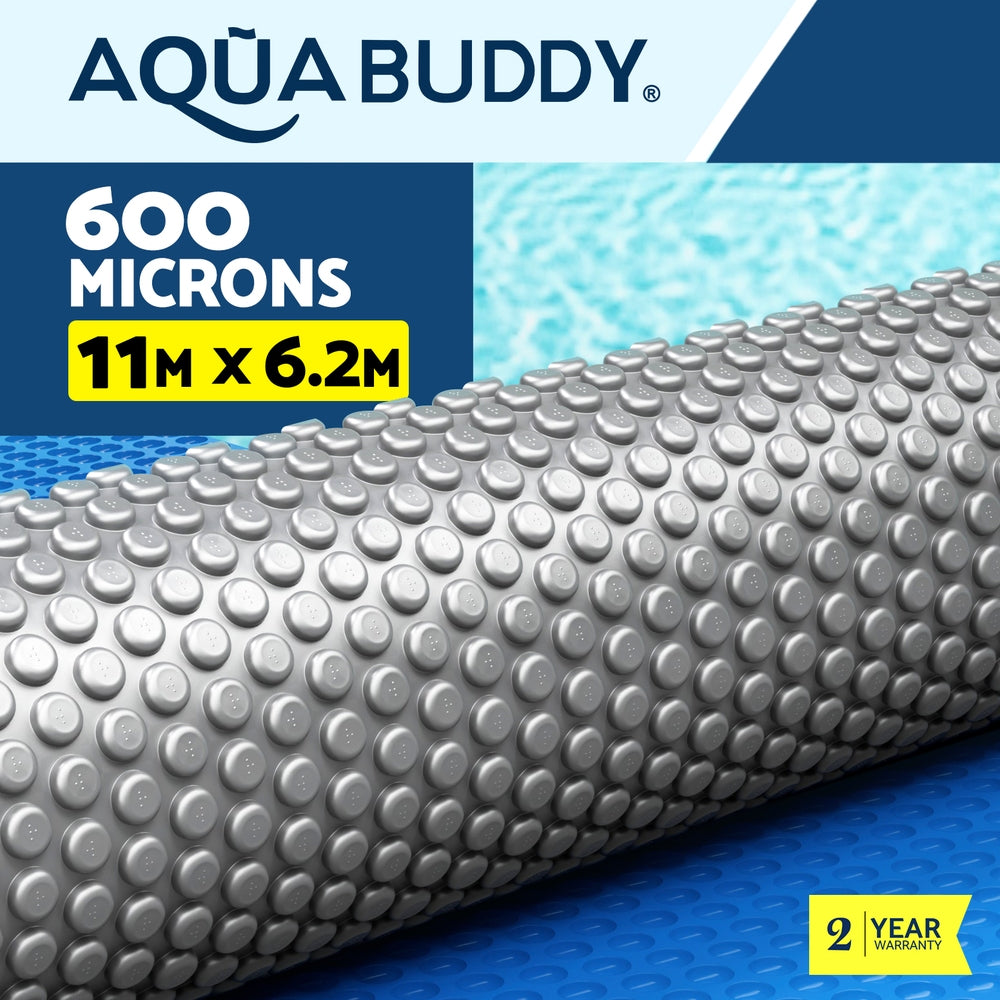 Aqua Buddy 11x6.2m Solar Pool Cover 600 Micron Blue Silver