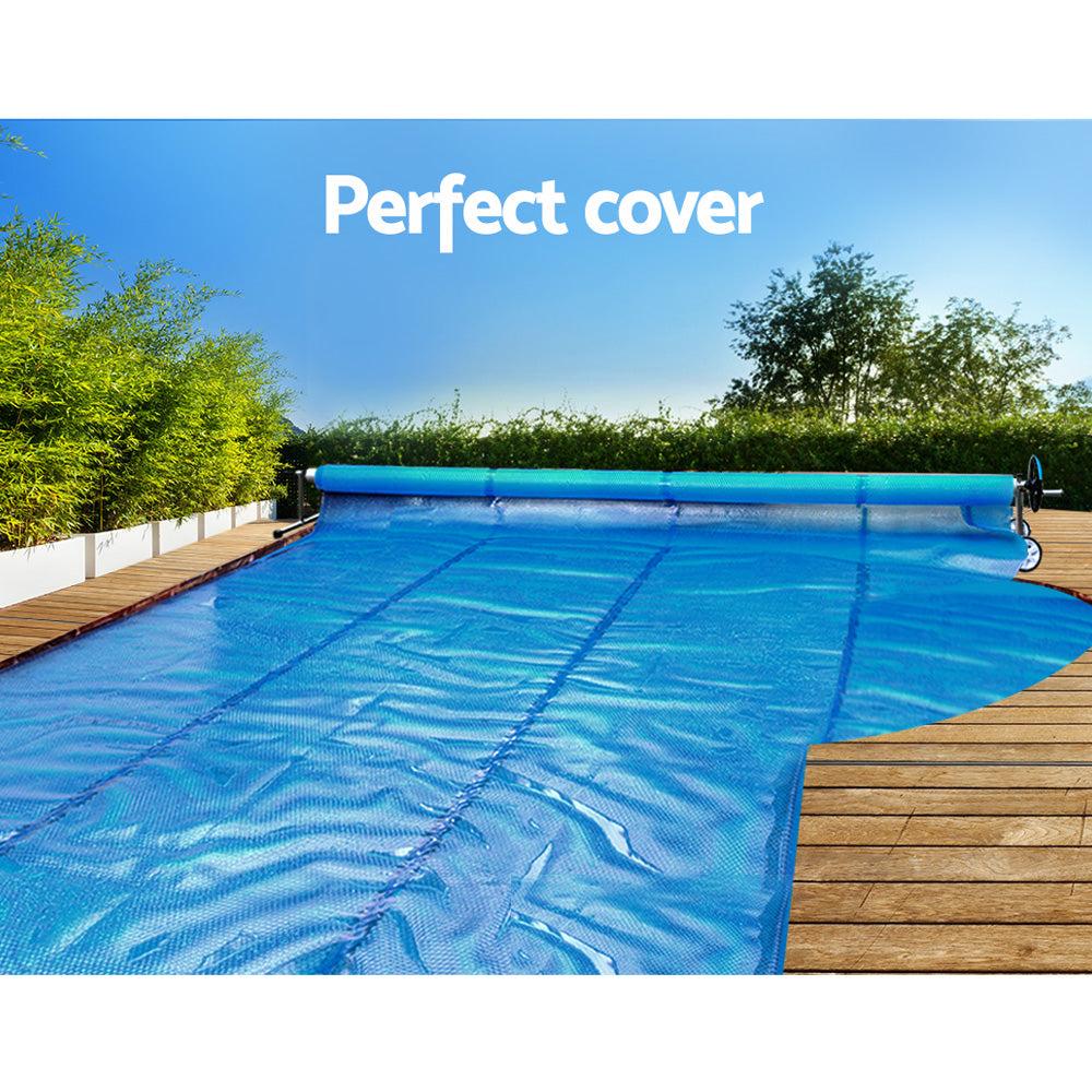 Aquabuddy 6.5x3m Pool Cover Solar Blanket Silver with Roller