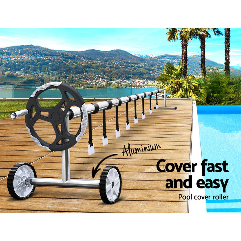 Aquabuddy 6.5x3m Pool Cover Solar Blanket Silver with Roller