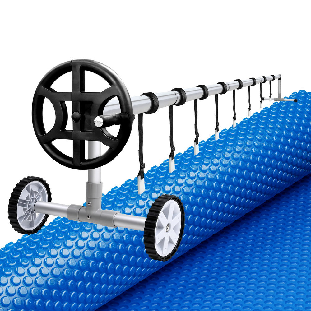 Aqua Buddy 6.5x3m Solar Pool Cover 600 Micron Blue w/ Aluminium Roller
