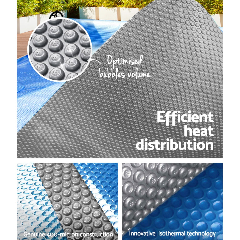 Aquabuddy 6.5x3m Pool Cover Solar Blanket with Aluminium Roller Silver