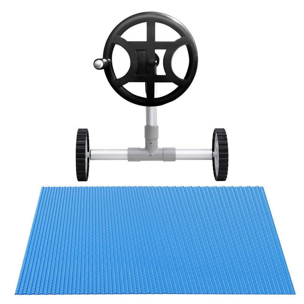 Aqua Buddy 7x4m Pool Cover Roller Set 600 Micron Solar Blanket Blue