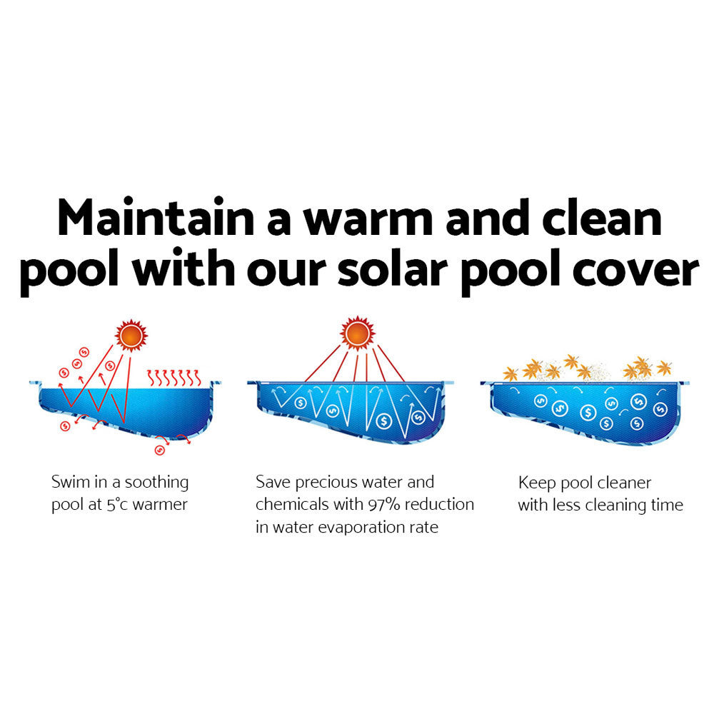 Aquabuddy 8x4.2m Solar Pool Cover 400 Micron Blue