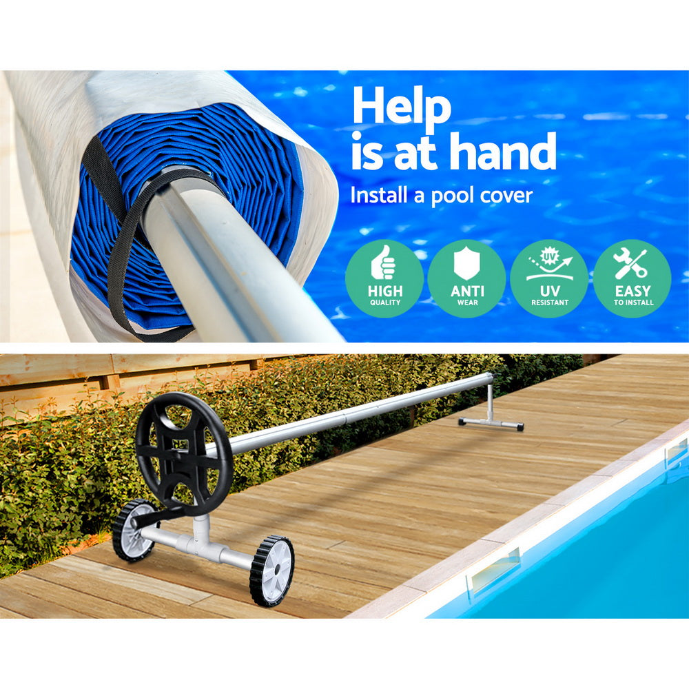 Aquabuddy 4m Adjustable Pool Cover Roller Silver