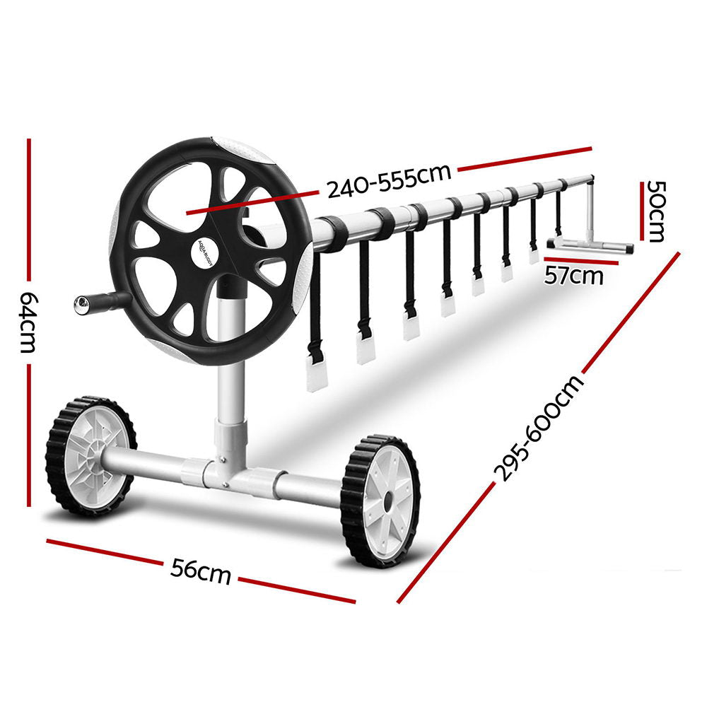 Aquabuddy 5.5m Adjustable Pool Cover Roller Silver
