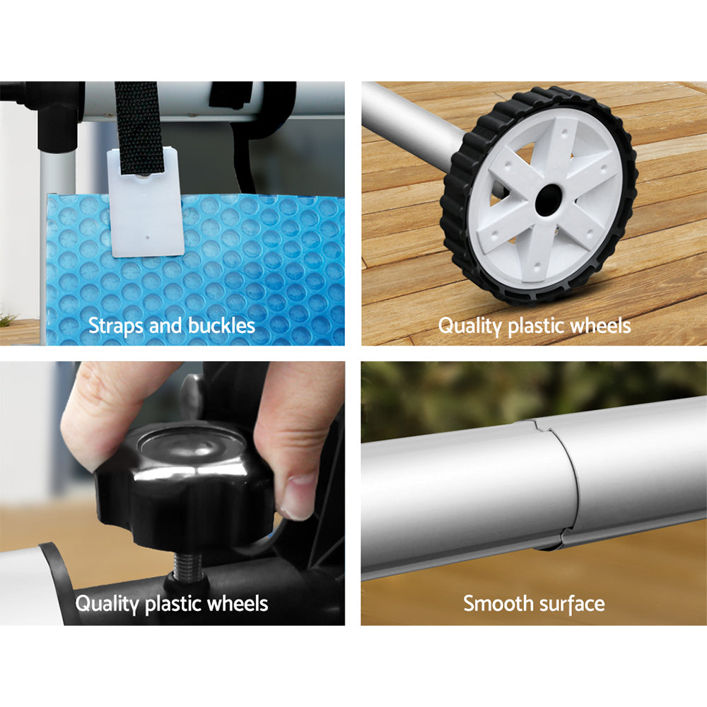 Aquabuddy 5.5m Adjustable Pool Cover Roller Silver