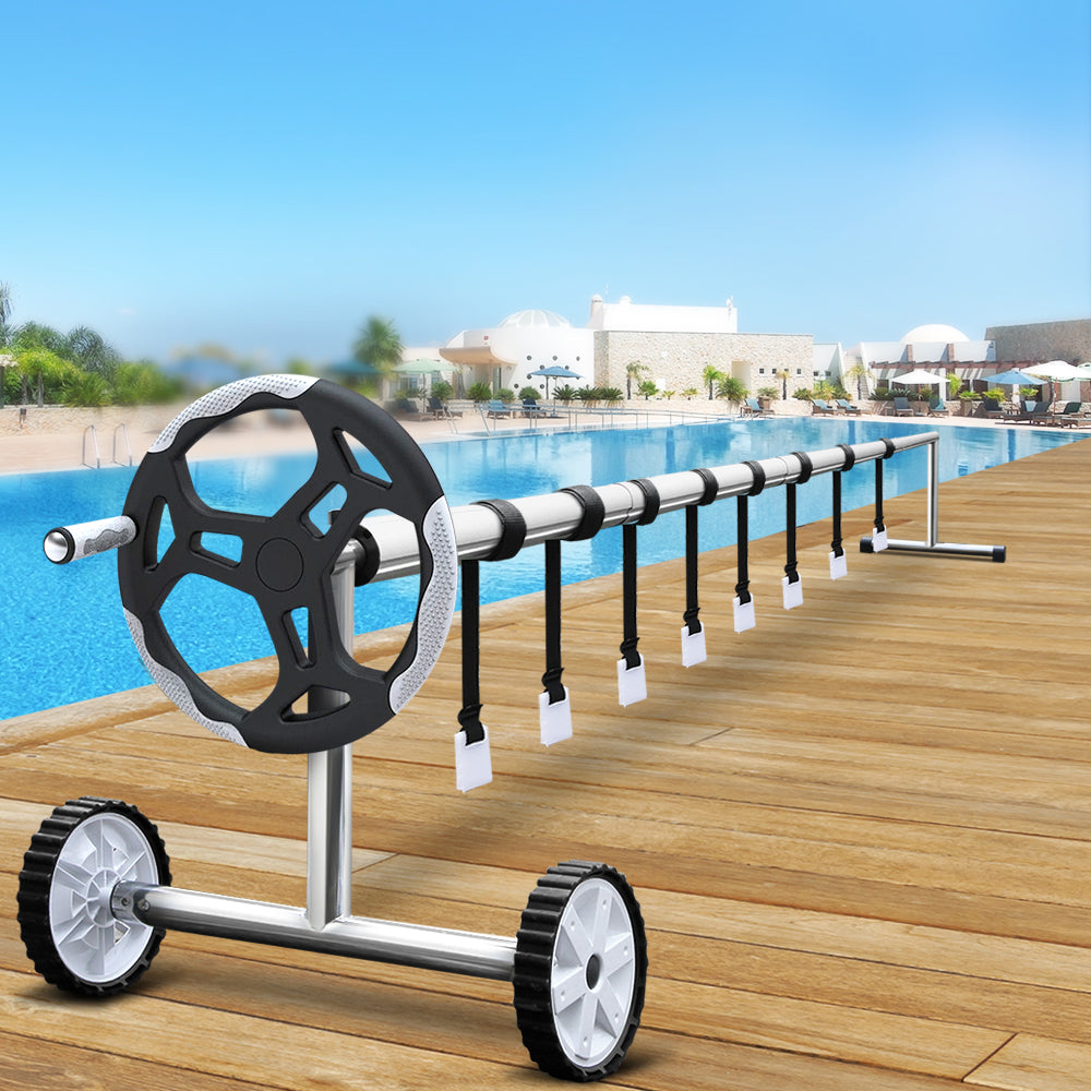 Aquabuddy 5.5m Adjustable Pool Cover Roller Silver