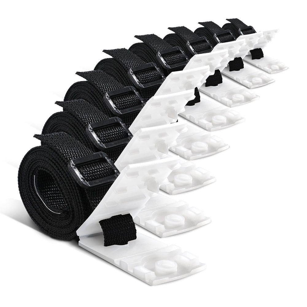 Aquabuddy Pool Cover Roller Strap Kit 8PCS Black