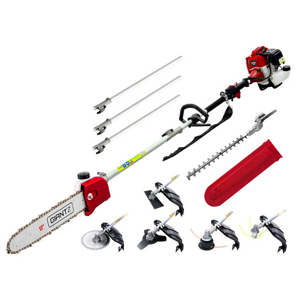 Giantz 62CC Multi-Tool 7-in-1 Chainsaw Hedge Trimmer Brush Cutter