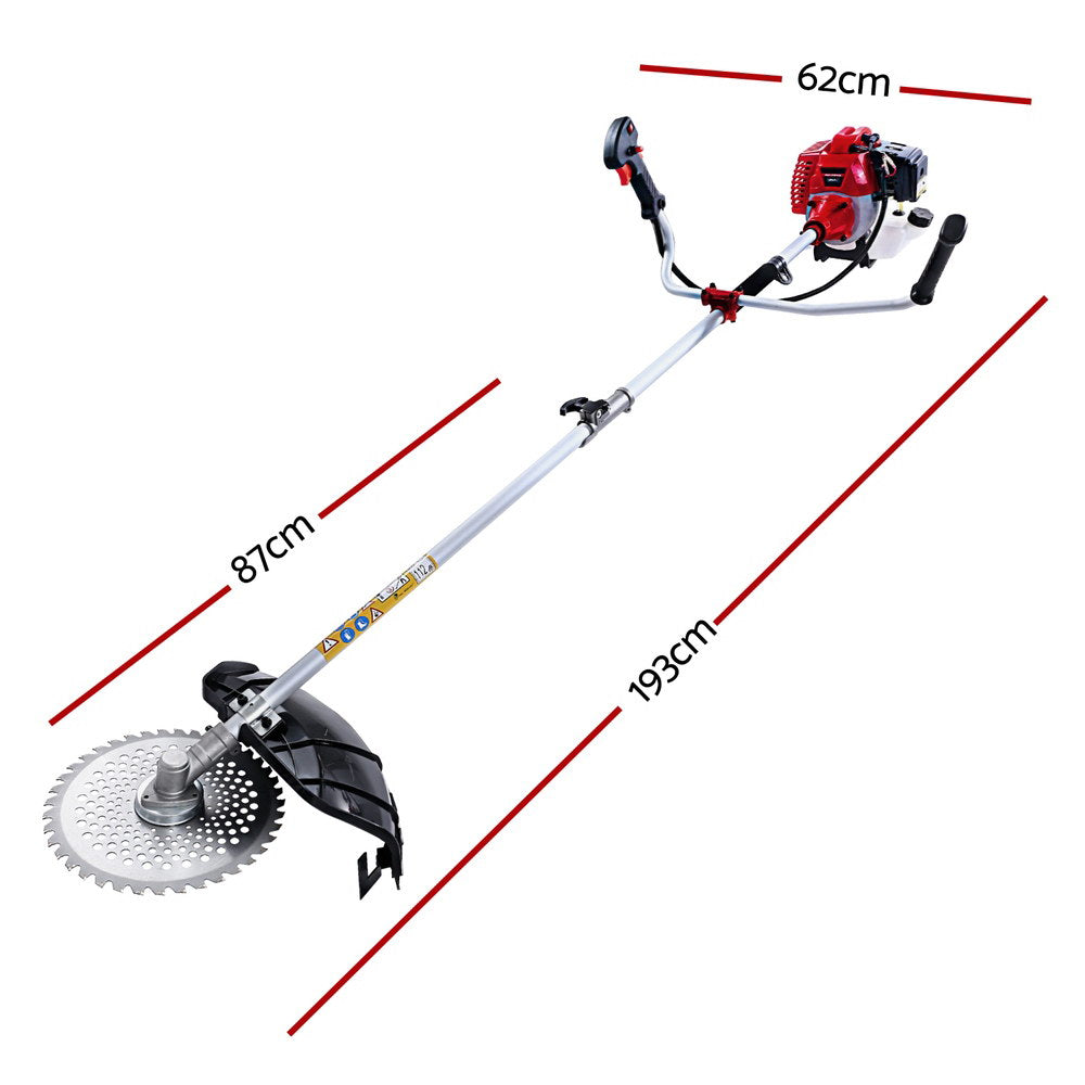 Giantz 5in1 Petrol Pole Chainsaw Circular Saw Hedge Trimmer Whipper Snipper 62cc