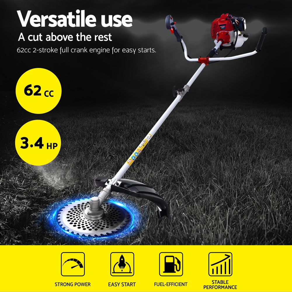 Giantz 5in1 Petrol Pole Chainsaw Circular Saw Hedge Trimmer Whipper Snipper 62cc