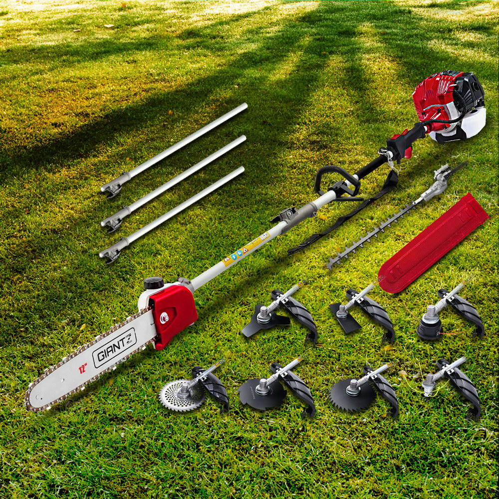 Giantz 65CC 9-in-1 Pole Chainsaw Hedge Trimmer Brush Cutter Whipper Snipper 4.3m Reach