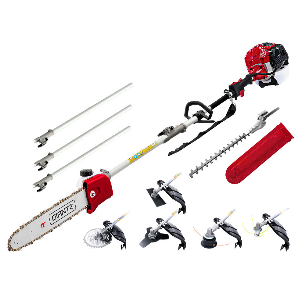 Pro-Series 65CC 7-in-1 Pole Chainsaw Hedge Trimmer Brush Cutter Whipper Snipper
