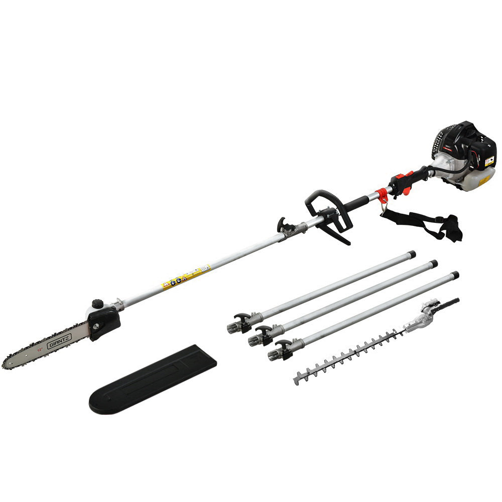 Giantz 65cc Petrol Pole Chainsaw Hedge Trimmer 2-in-1 Red