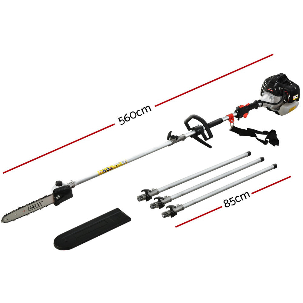Giantz 62CC 12in Petrol Pole Chainsaw 5.6m Reach Black