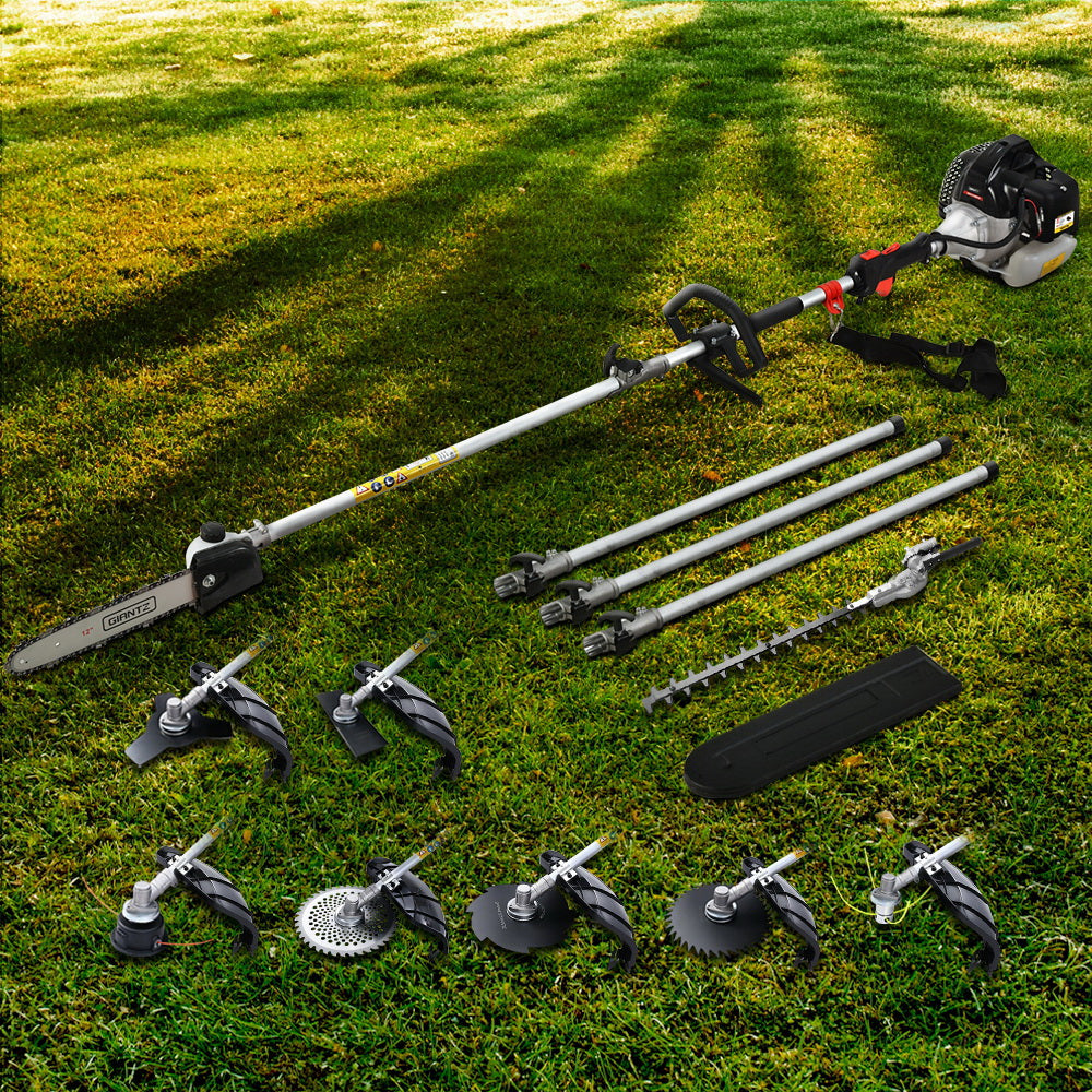 Giantz 62CC 9-in-1 Multi-Tool Pole Chainsaw Hedge Trimmer Brush Cutter Whipper Snipper 5.6m