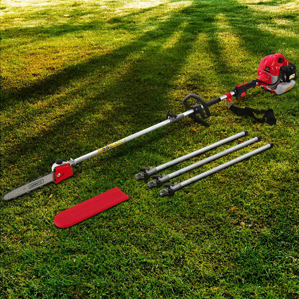 Giantz 62CC 12in Pole Chainsaw Petrol 5.6m Reach Red